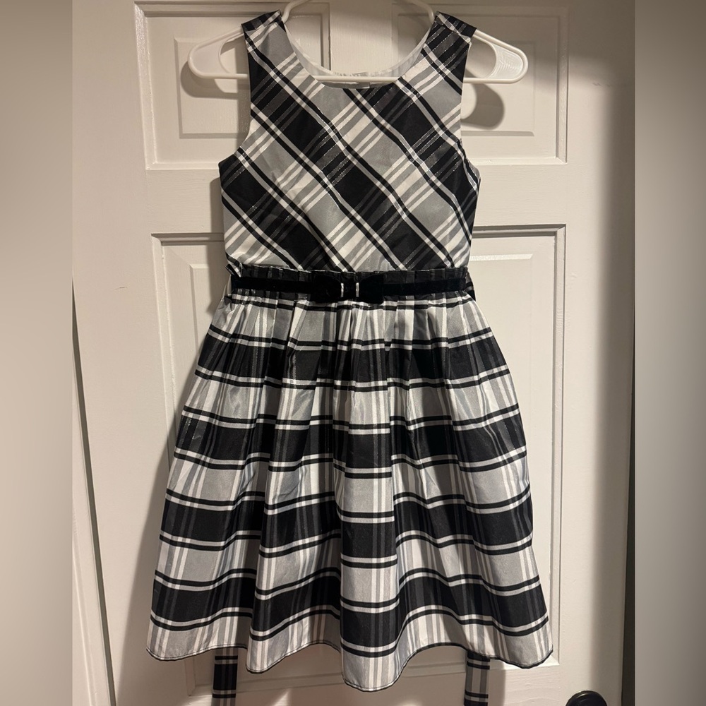 Jona Michelle Black and White Plaid Dress